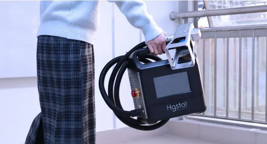 Hgtech 20W 30W 50W 100W Desktop Metal Stainless Steel Carbon Raycus Max Ipg Jpt Mopa Laser Marker Handheld Portable Fiber Laser Engraving Marking Machines